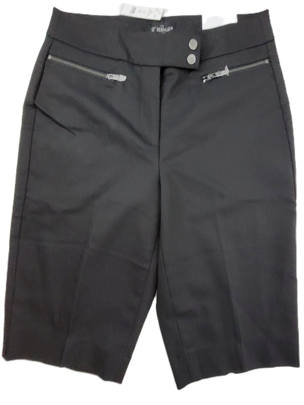 White House Black Market 12" Bermuda Short Womens 0 Black Stretch Shorts